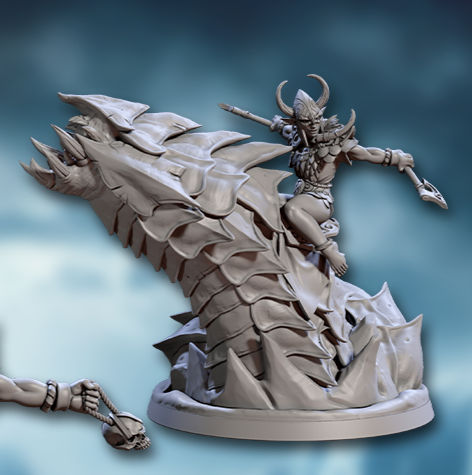 Frost Alfar, Frostworm Riders with Helmets - Winter Elf Cavalry (4 Variants Available) - Artisan Guild