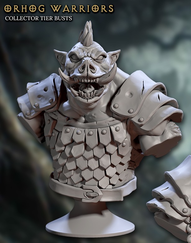 Orhog Warband, Pig-Orc Busts (8 Variants Available) - Artisan Guild