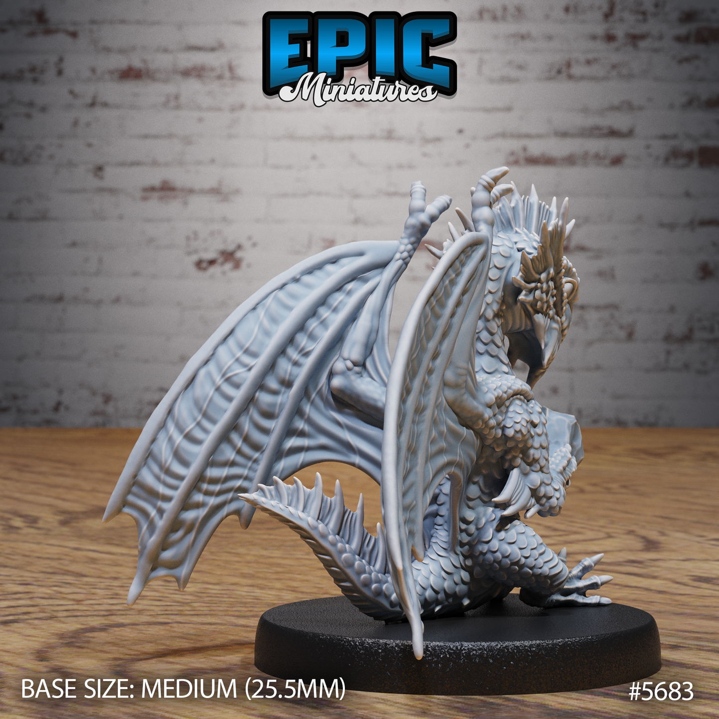 Silver Dragon Wyrmling (3 Variants Available) - Epic Miniatures