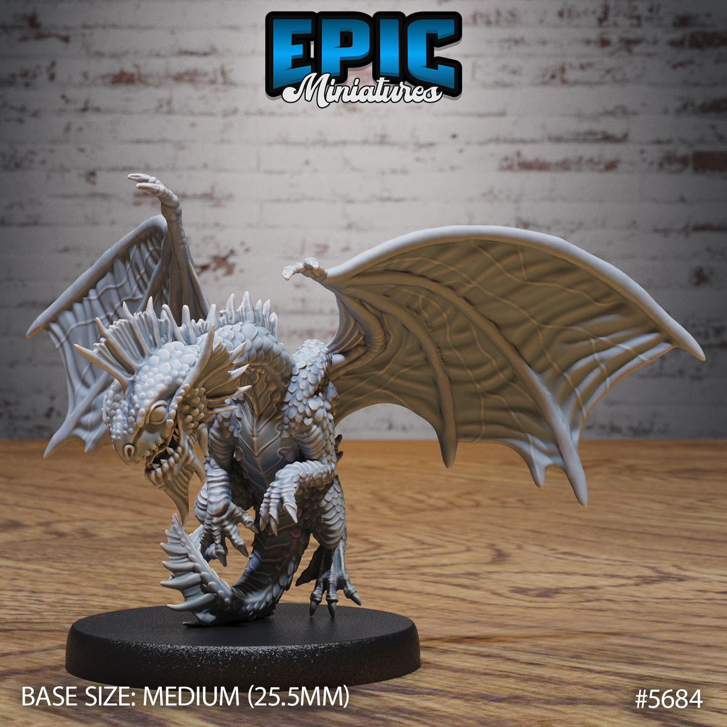 Silver Dragon Wyrmling (3 Variants Available) - Epic Miniatures