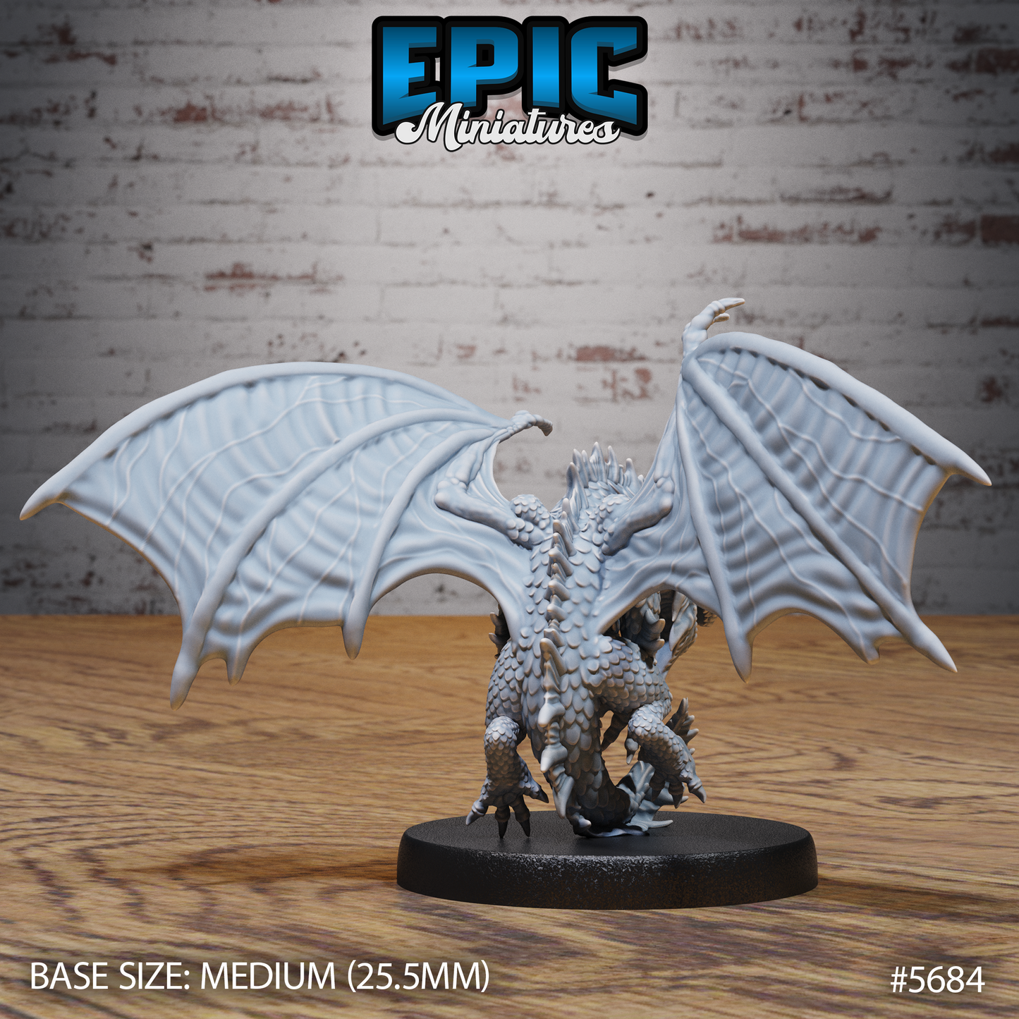 Silver Dragon Wyrmling (3 Variants Available) - Epic Miniatures