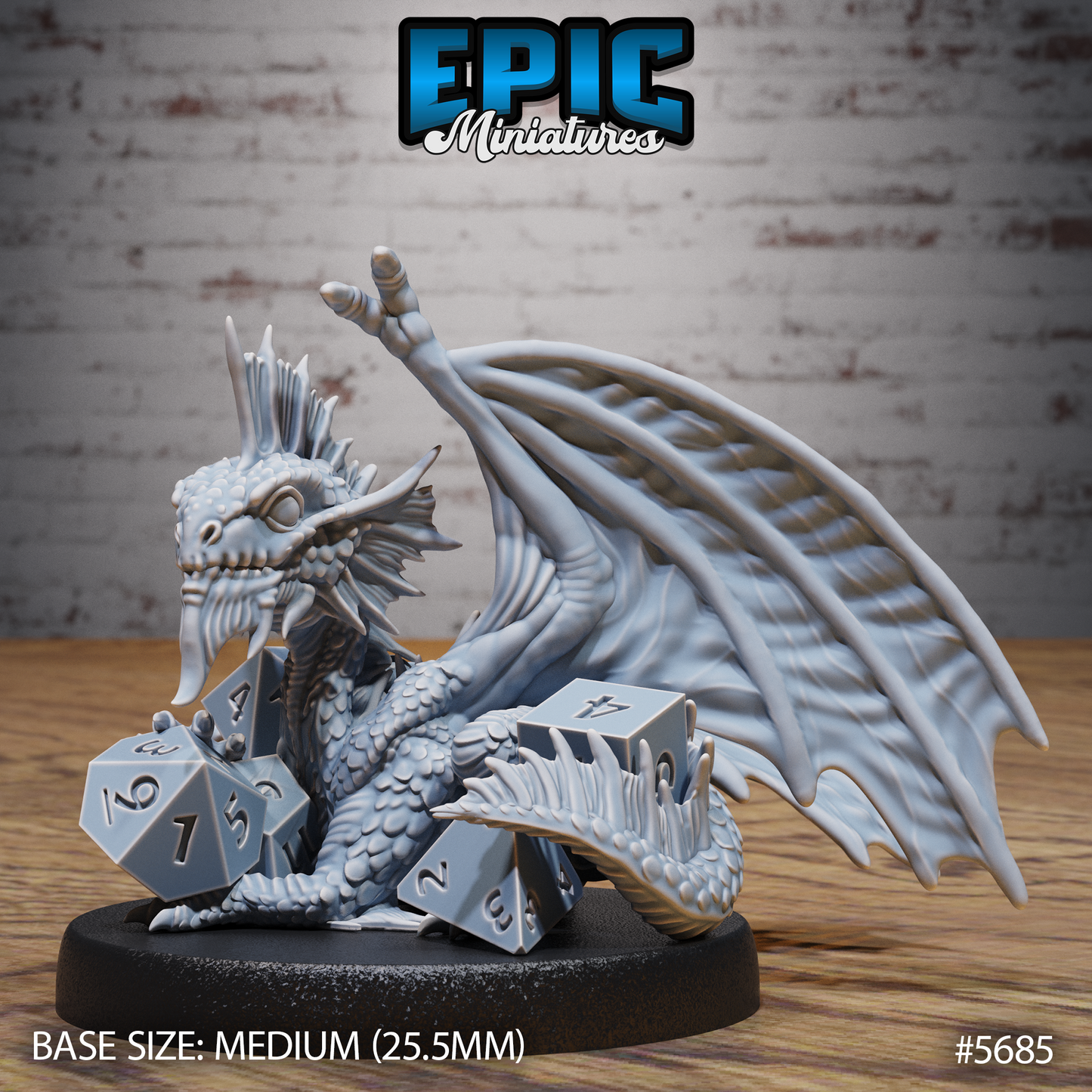 Silver Dragon Wyrmling (3 Variants Available) - Epic Miniatures