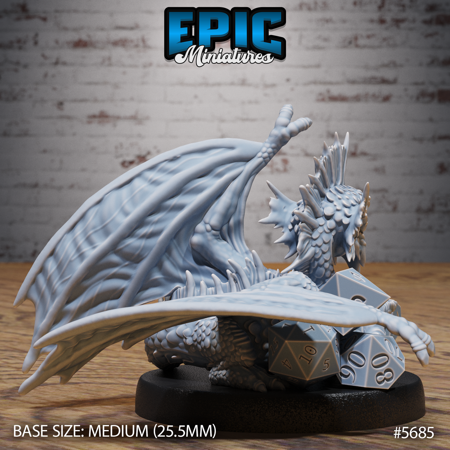 Silver Dragon Wyrmling (3 Variants Available) - Epic Miniatures