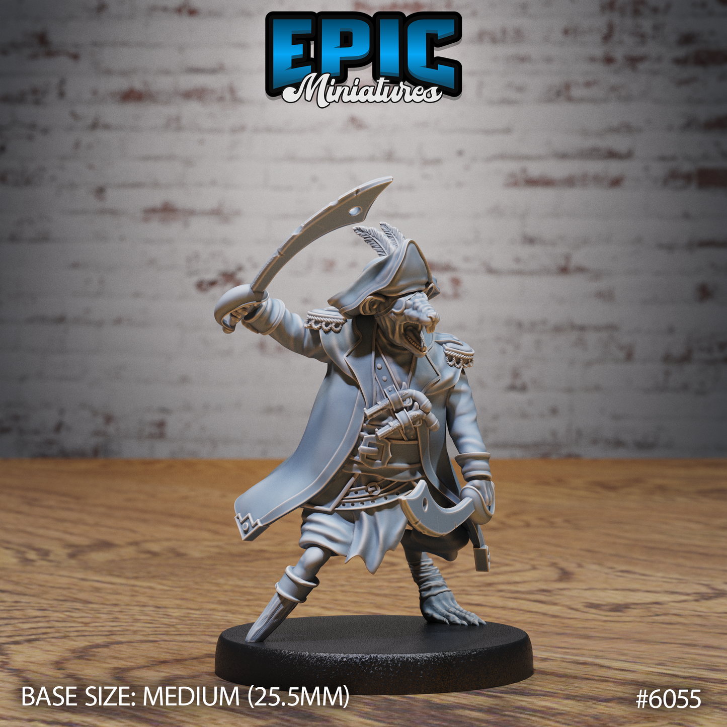 Ratfolk Pirate Captain (3 Variants Available) - Epic Miniatures