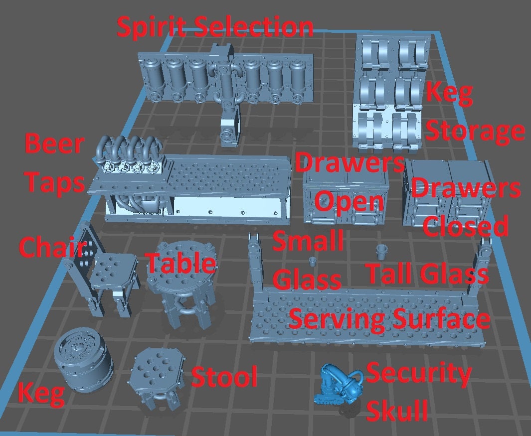 Rot Water Bar - Scenery Kit 32mm Scale - Print Minis