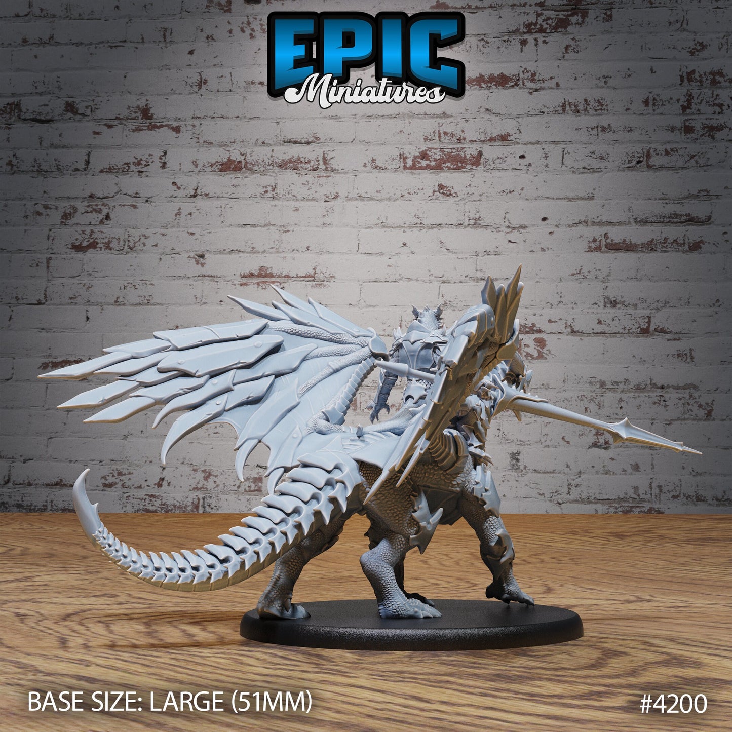 Armoured Dragon and Rider - Epic Miniatures