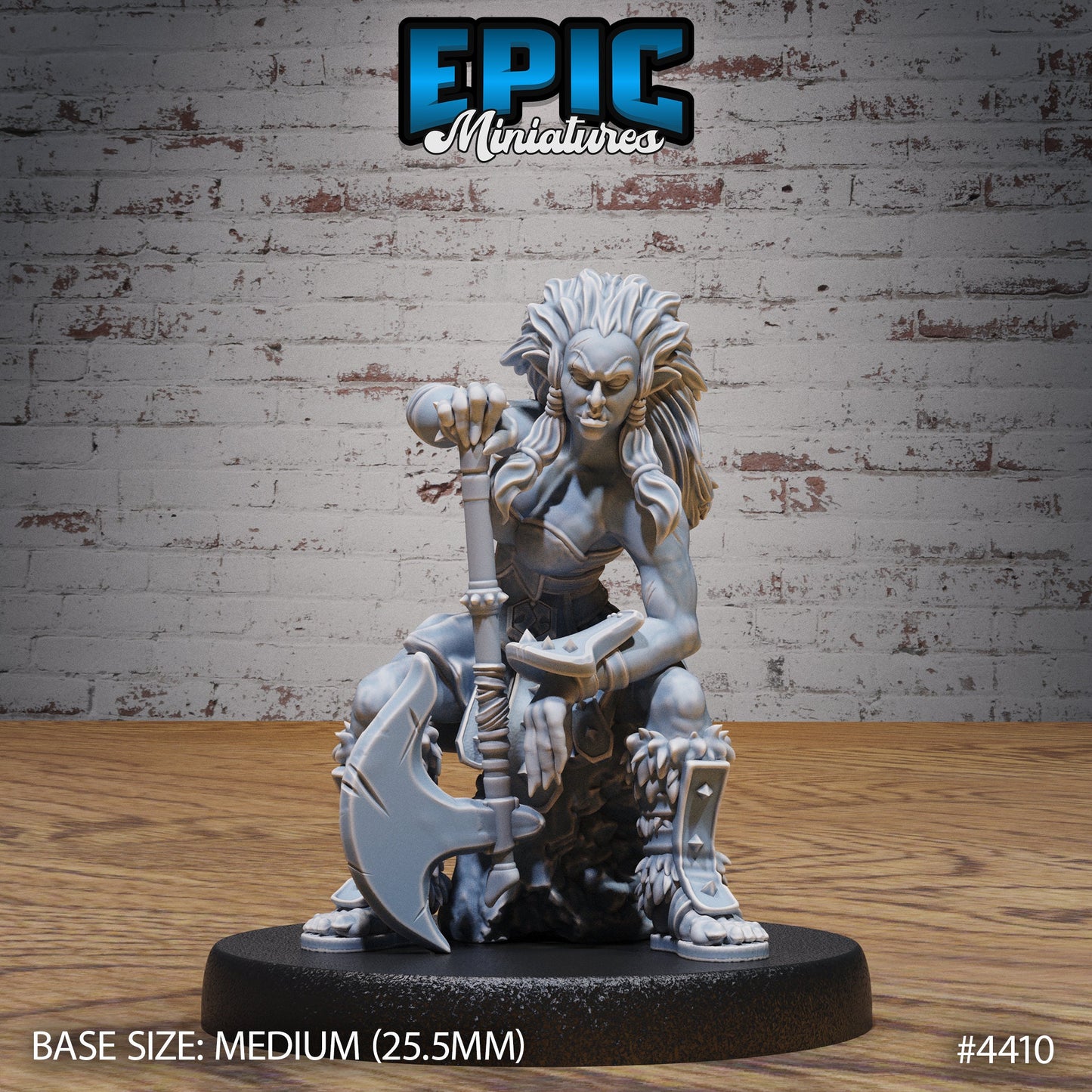 Half Orc Fighter Female (3 Variants Available) - Epic Miniatures
