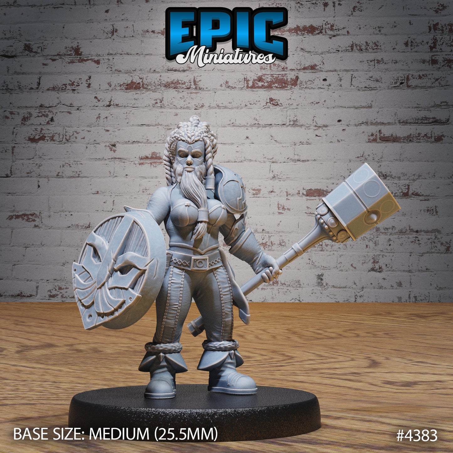 Bearded Female Dwarf (3 Variants Available) - Epic Miniatures