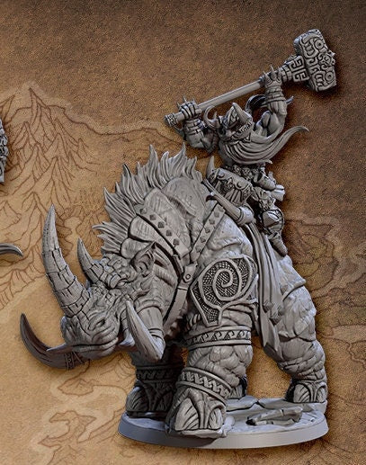 Dwarf Berserker Behemot Riders, Set 2 (4 Variants Available) - Artisan Guild