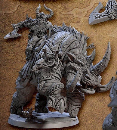 Dwarf Berserker Behemot Riders, Set 2 (4 Variants Available) - Artisan Guild