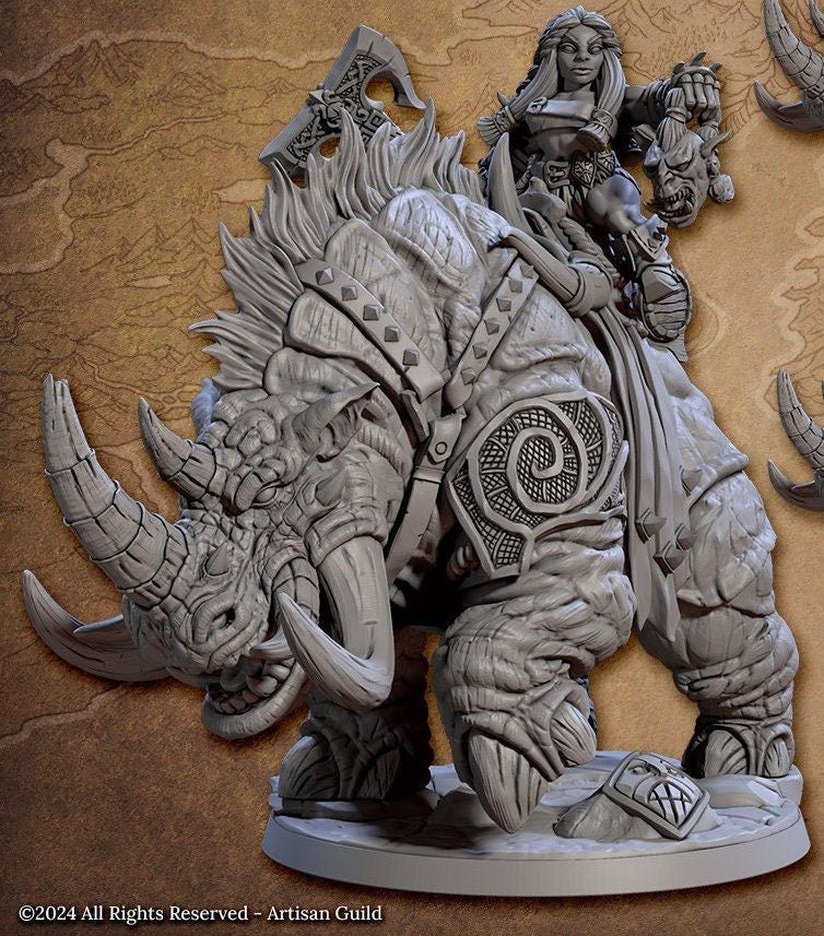 Dwarf Berserker Behemot Riders, Set 1 (4 Variants Available) - Artisan Guild