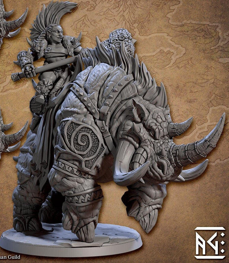 Dwarf Berserker Behemot Riders, Set 1 (4 Variants Available) - Artisan Guild