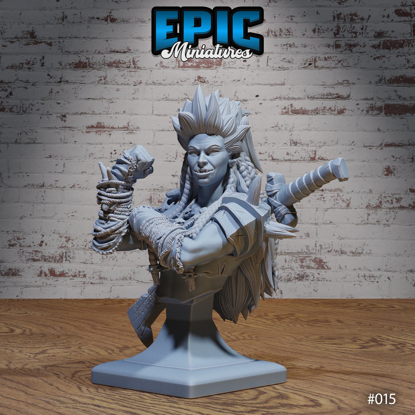 Orc Lady Fighter Bust - Epic Miniatures