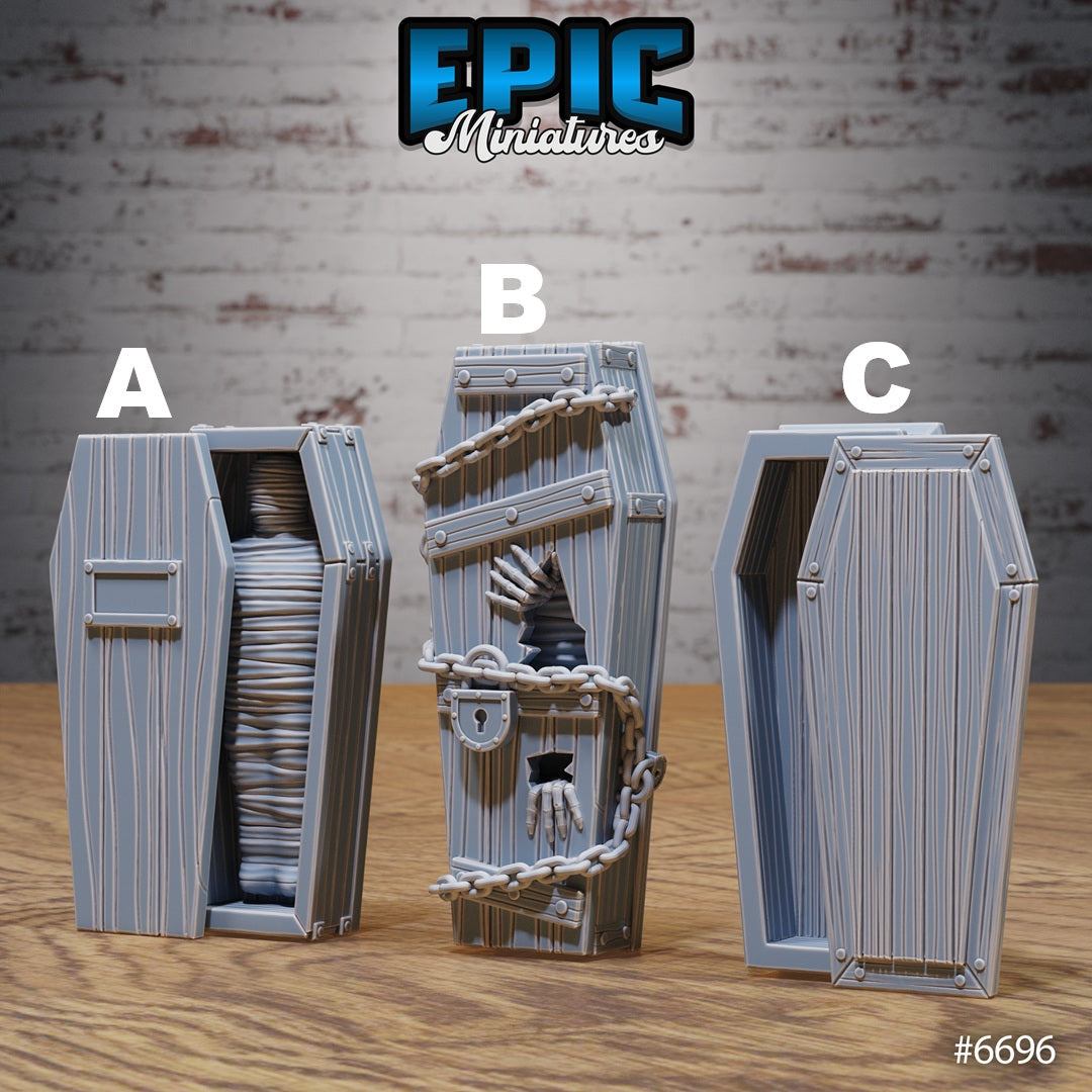 Lich Crypt Scatter, Chests and Coffins (9 Variants Available) - Epic Miniatures