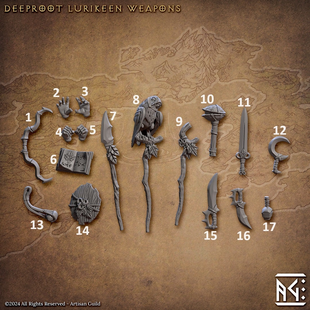 Deeproot Lurikeen Weapons and Hands (17 Variants Available) - Artisan Guild