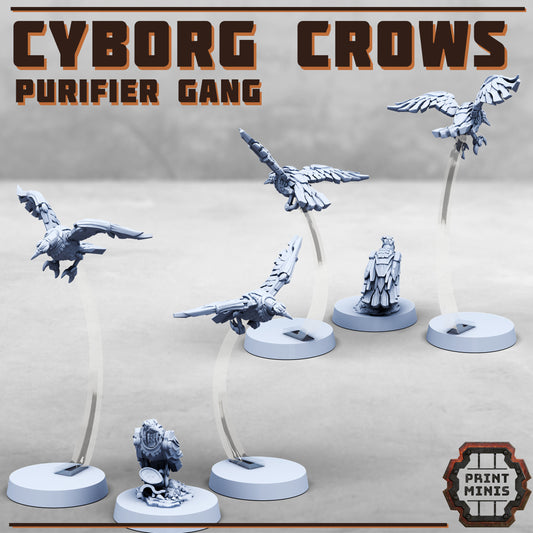 Cyborg Crows (3 Variants Available) - Print Minis