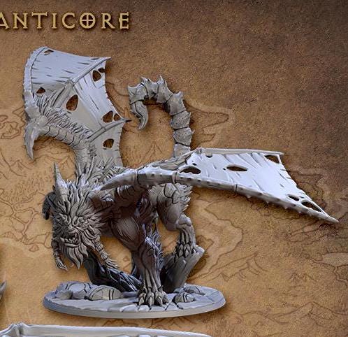 Throgar Riding a Manticore (2 Variants Available) - Artisan Guild