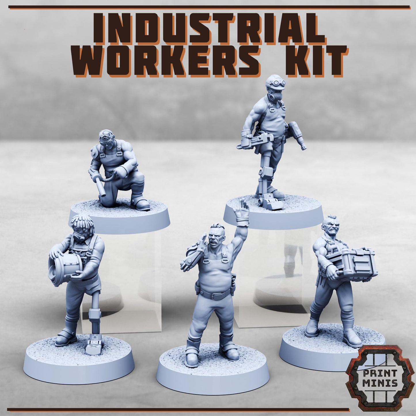 Industrial Worker Crew (5 Variants Available) - Print Minis