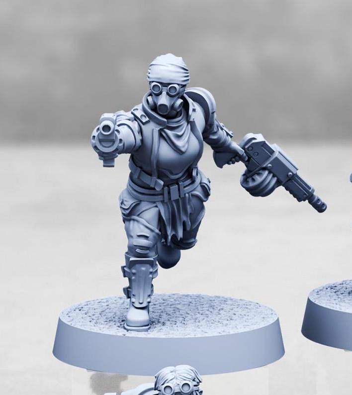 Iron Brawlers, Pit Mining Gang - Females (6 Variants Available) - Print Minis