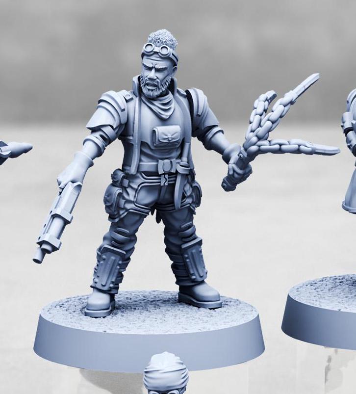 Iron Brawlers, Pit Mining Gang - Males (6 Variants Available) - Print Minis
