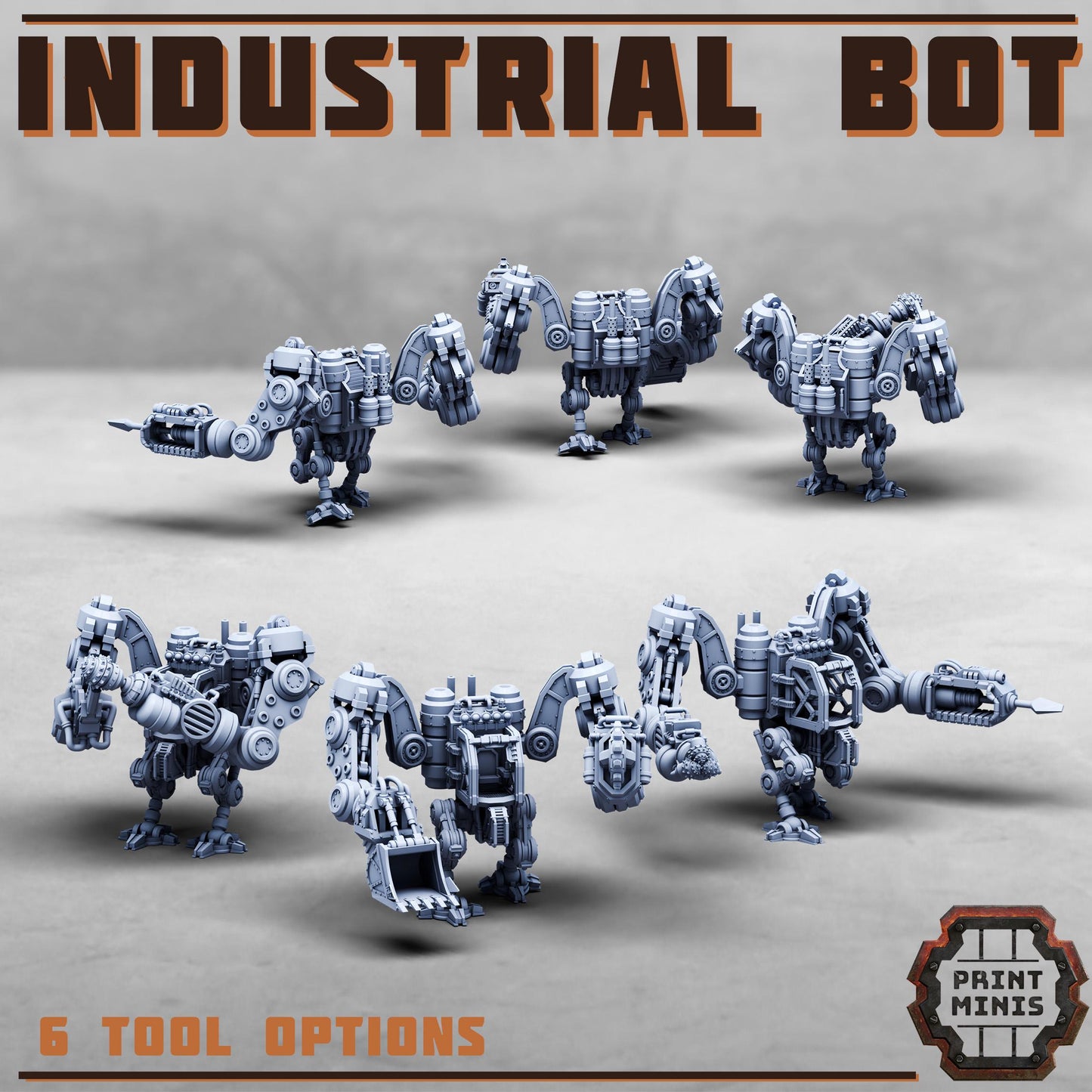 Industrial Bot (3 Variants Available) - Print Minis