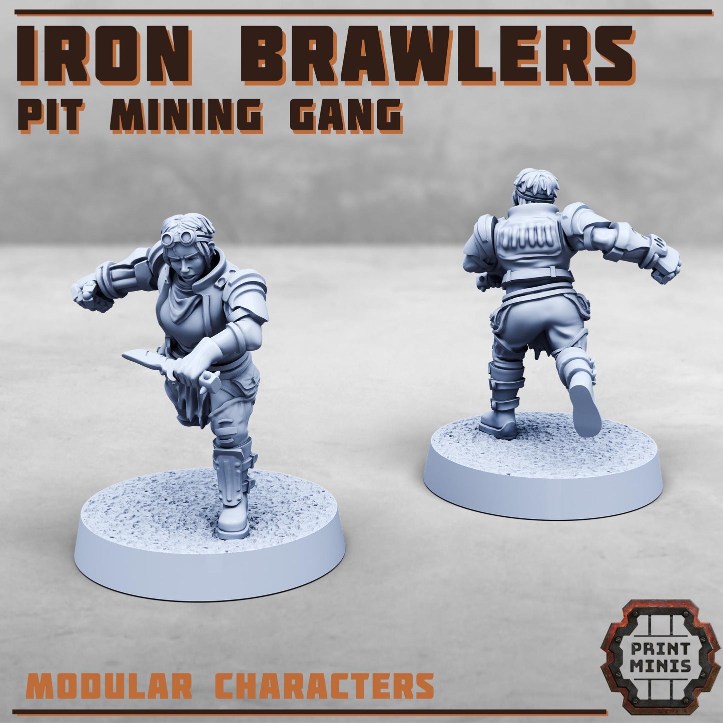 Iron Brawlers, Pit Mining Gang - Females (6 Variants Available) - Print Minis