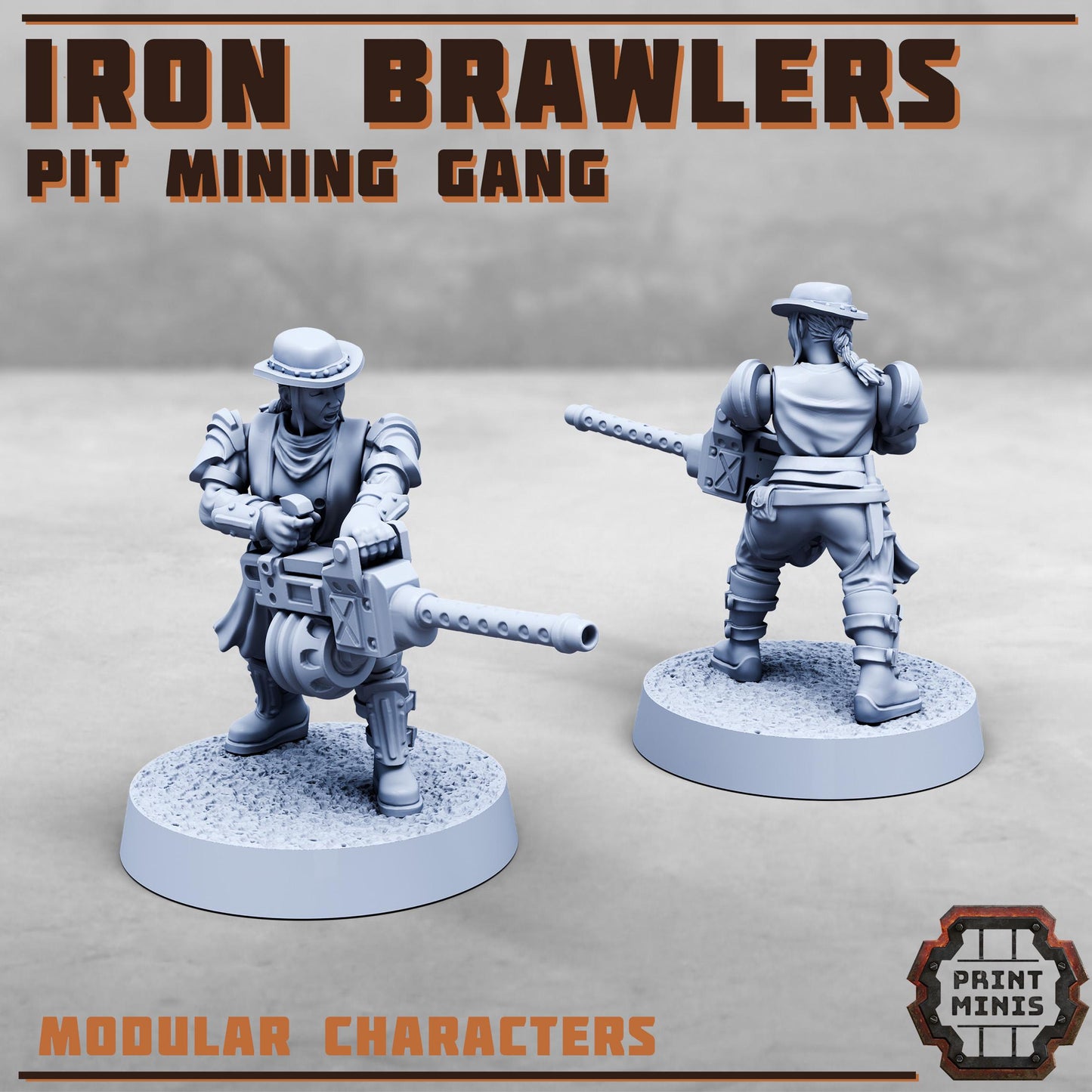Iron Brawlers, Pit Mining Gang - Females (6 Variants Available) - Print Minis