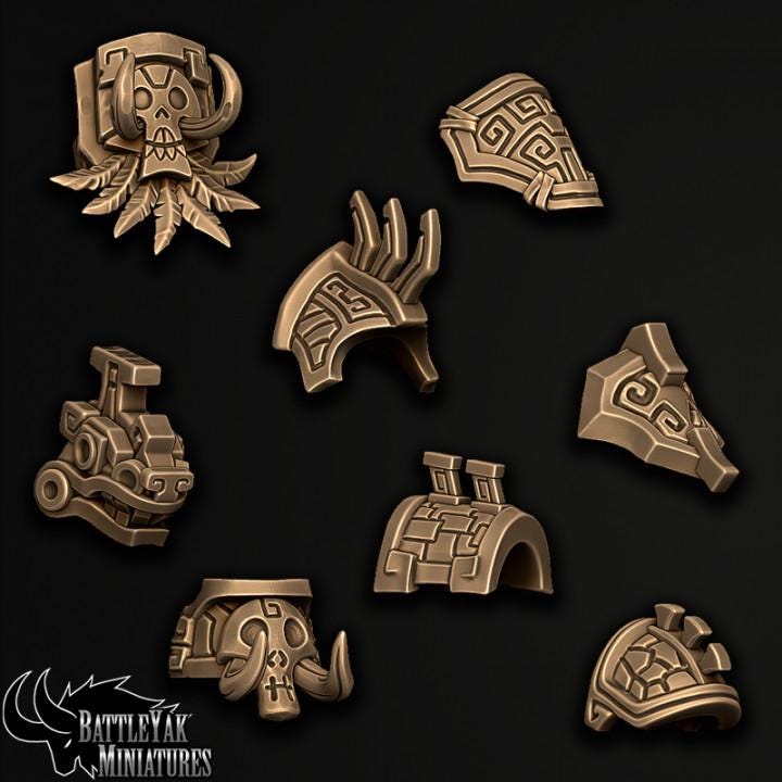 Trollkin Pauldrons, Customisation Pack (8 Variants Available) - Battle Yak
