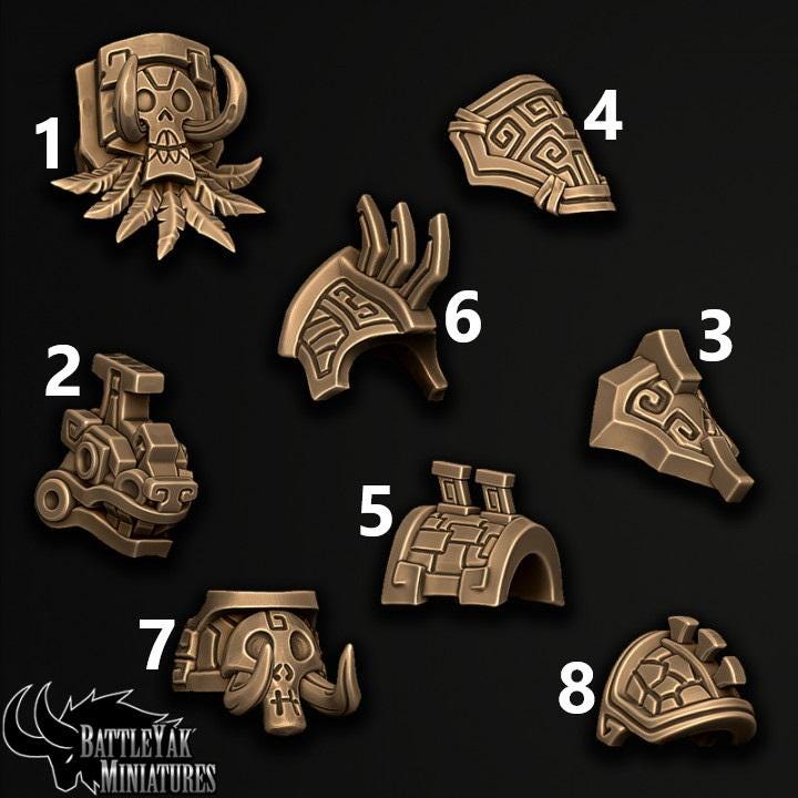 Trollkin Pauldrons, Customisation Pack (8 Variants Available) - Battle Yak