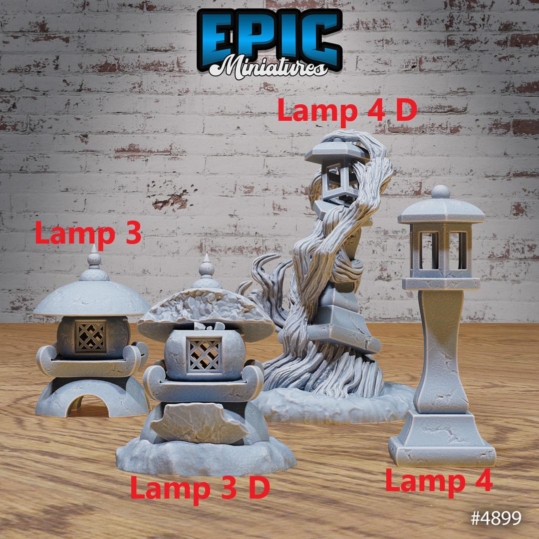 Eastern Temple Lamps, Scatter Set (8 Variants Available) - Epic Miniatures