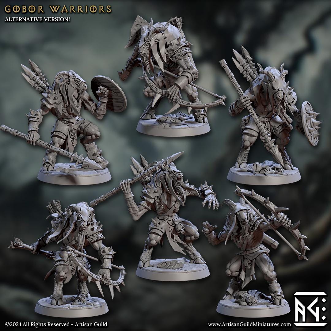 Gobor Beastmen Warriors, Set 2 (6 Variants Available) - Artisan Guild