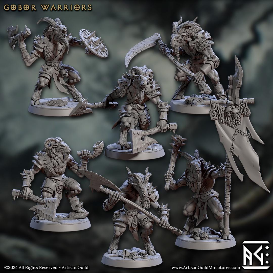Gobor Beastmen Warriors, Set 1 (6 Variants Available) - Artisan Guild