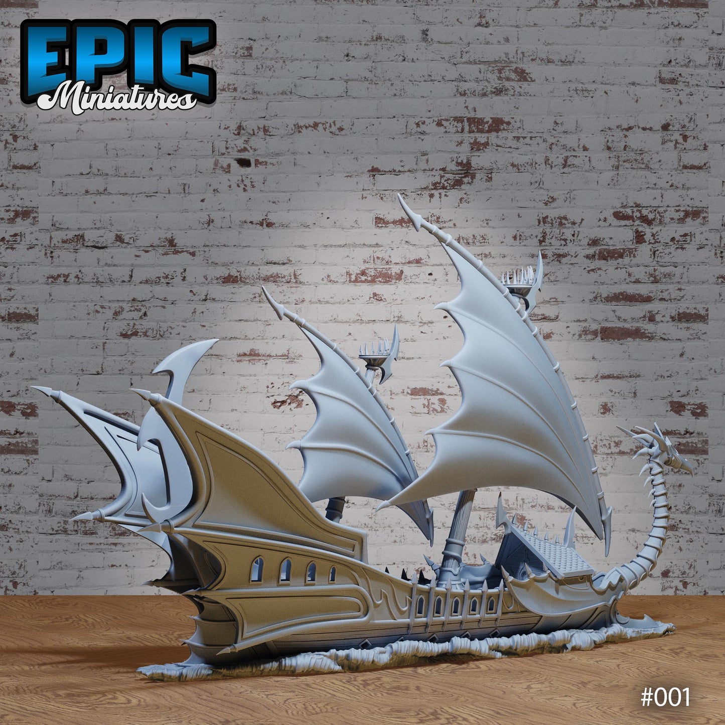 Dark Elf Ship, The Crescent (Playable Terrain Piece) - Epic Miniatures