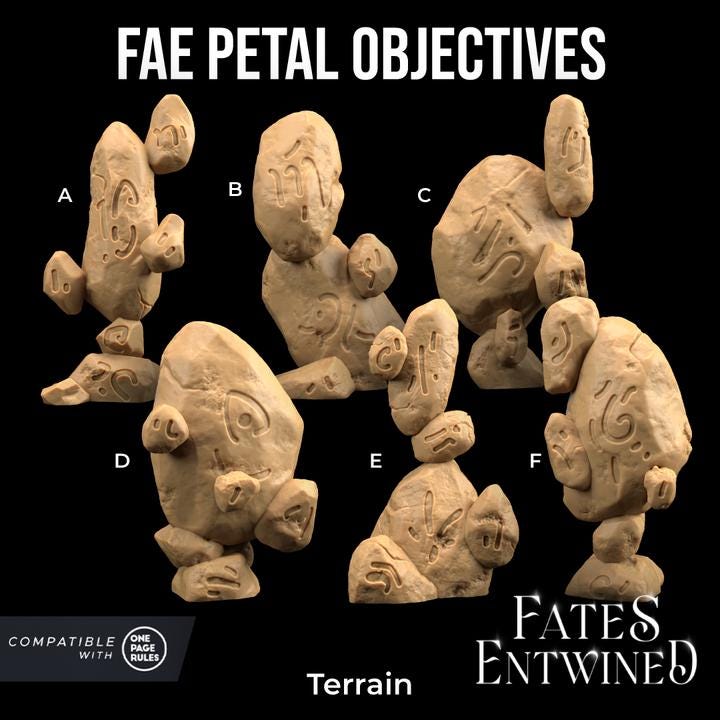 Fae Petal Objectives, Scatter Terrain (6 Variants Available) - Dragon Trapper's Lodge