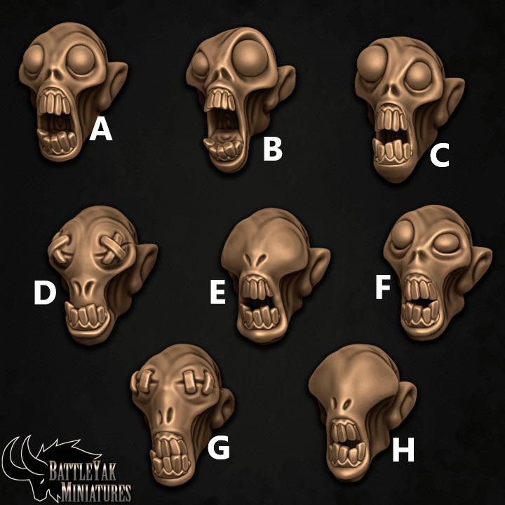 Enslaved Drubbuk Heads, Customisation Pack (8 Variants Available) - Battle Yak
