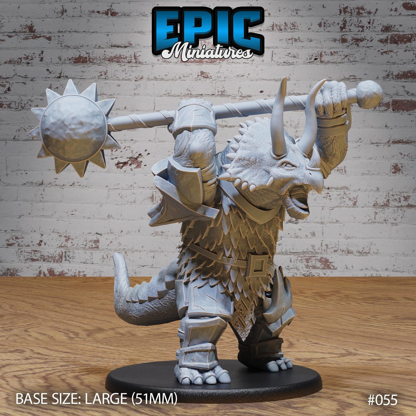 Triceratops Folk Warrior (3 Variants Available) - Epic Miniatures