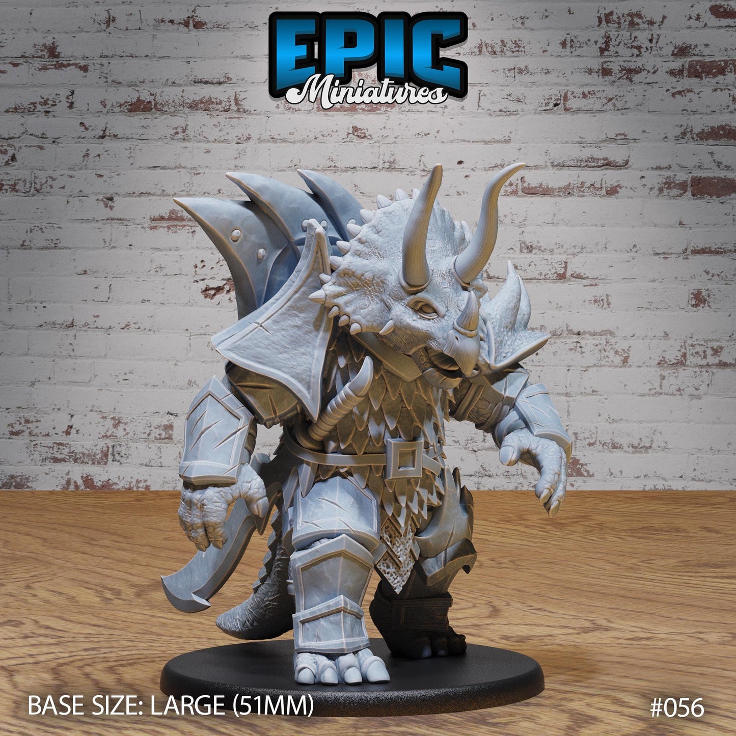 Triceratops Folk Warrior (3 Variants Available) - Epic Miniatures