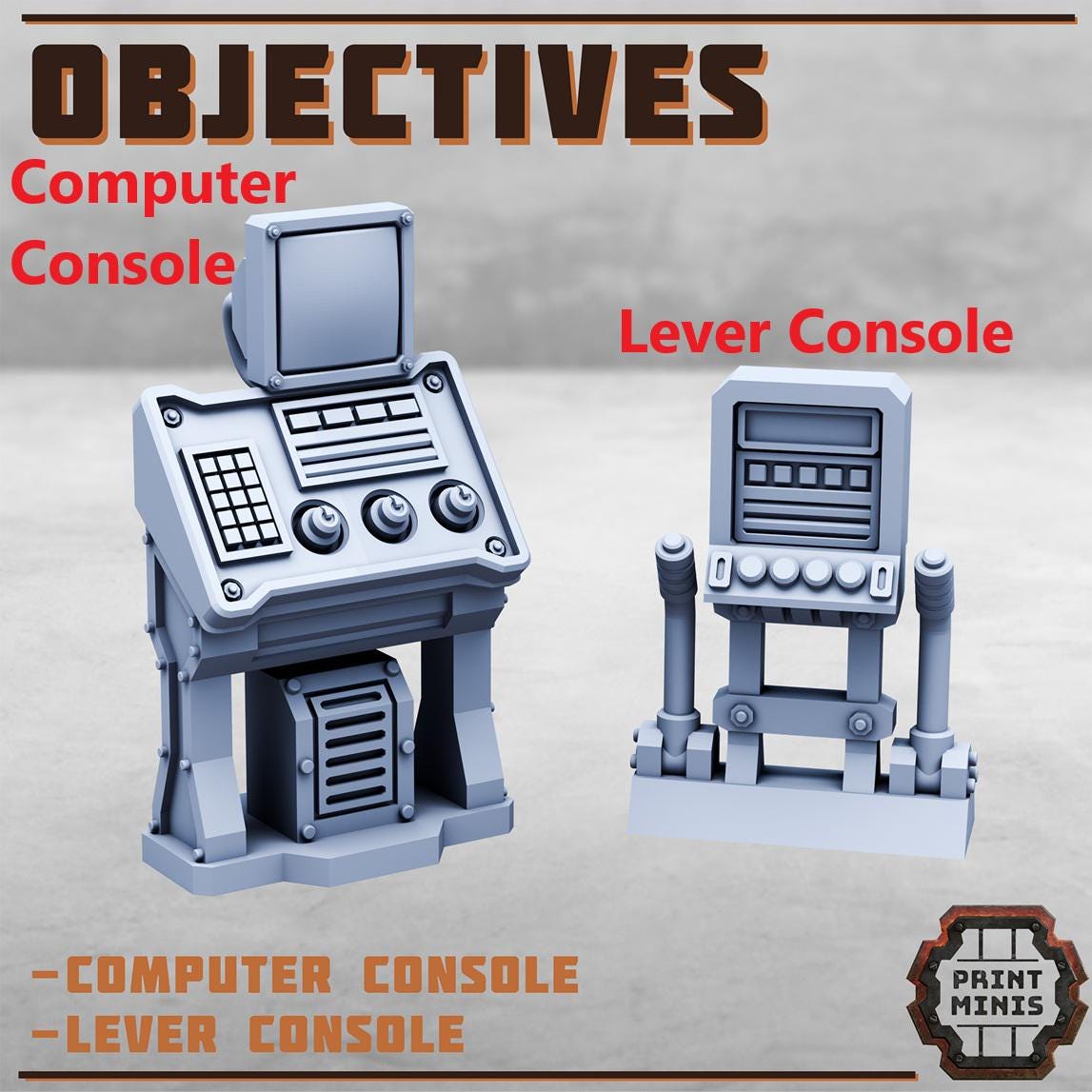 Wargaming Objectives, Scenery Kit (9 Variants Available) - Print Minis