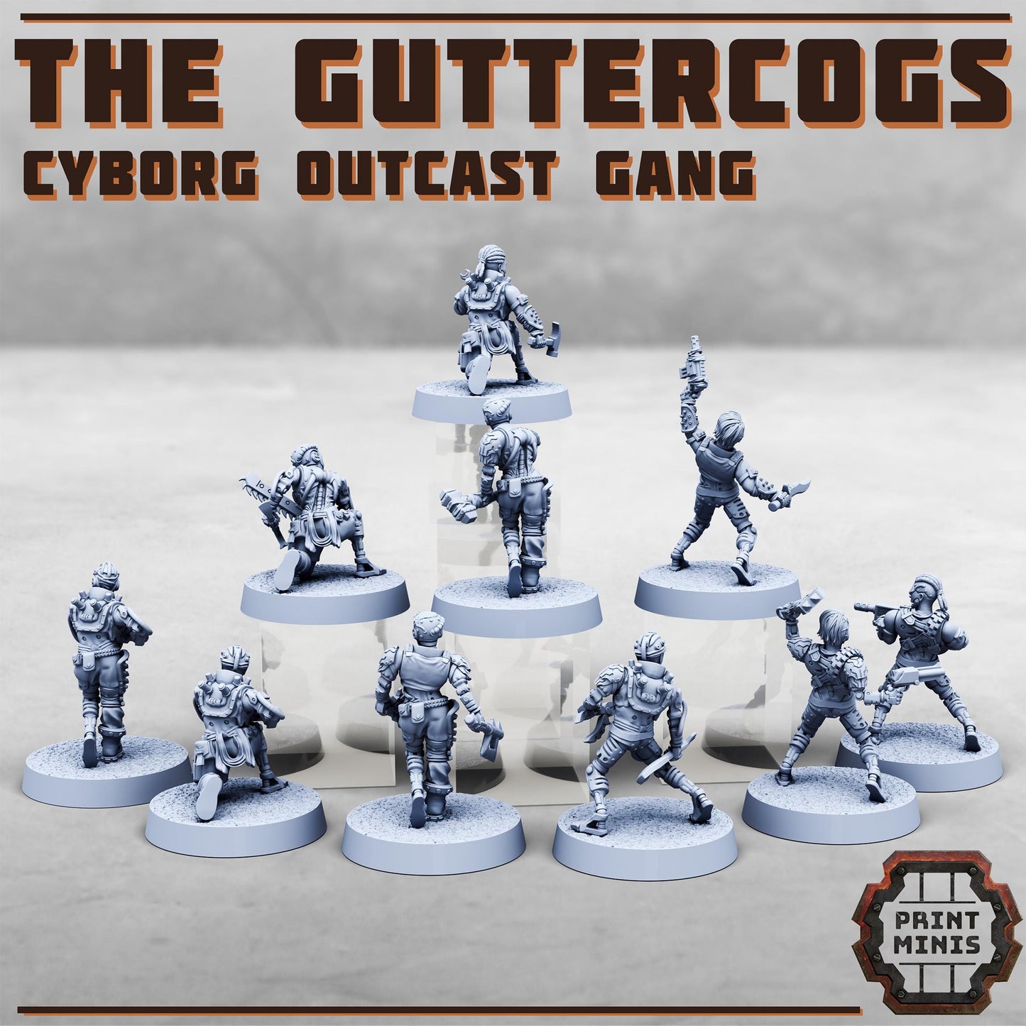 Guttercogs, Cyborg Outcast Gang (10 Variants Available) - Print Minis