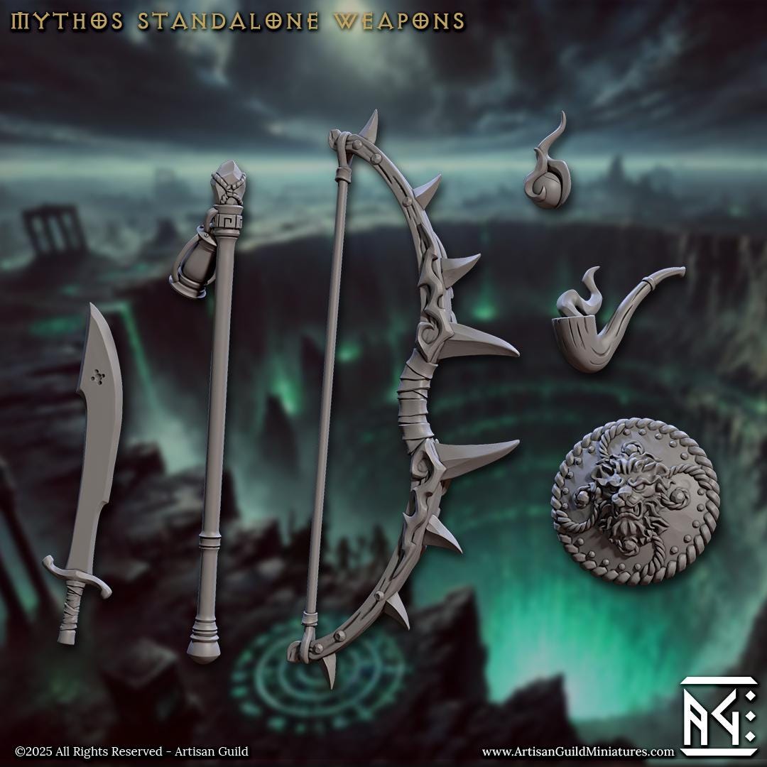 Temple of Mythos, Hands and Weapons, 28mm Scale (6 Variants Available) - Artisan Guild