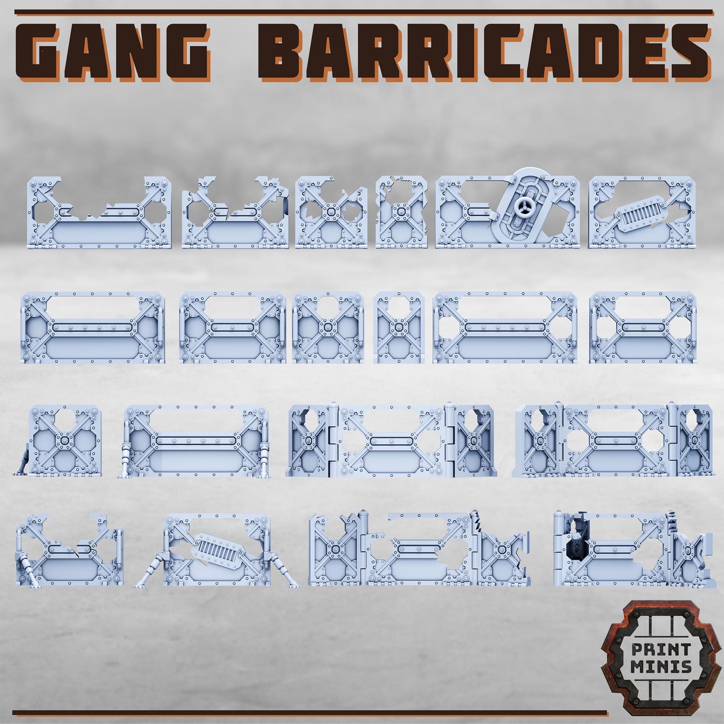 Gang Barricades, Scenery Kit (28mm Scale) - Print Minis