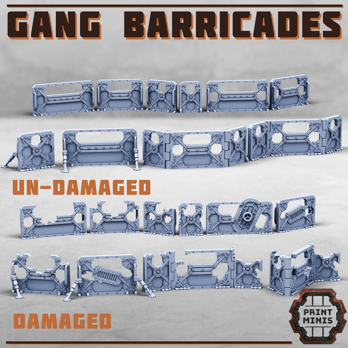 Gang Barricades, Scenery Kit (28mm Scale) - Print Minis