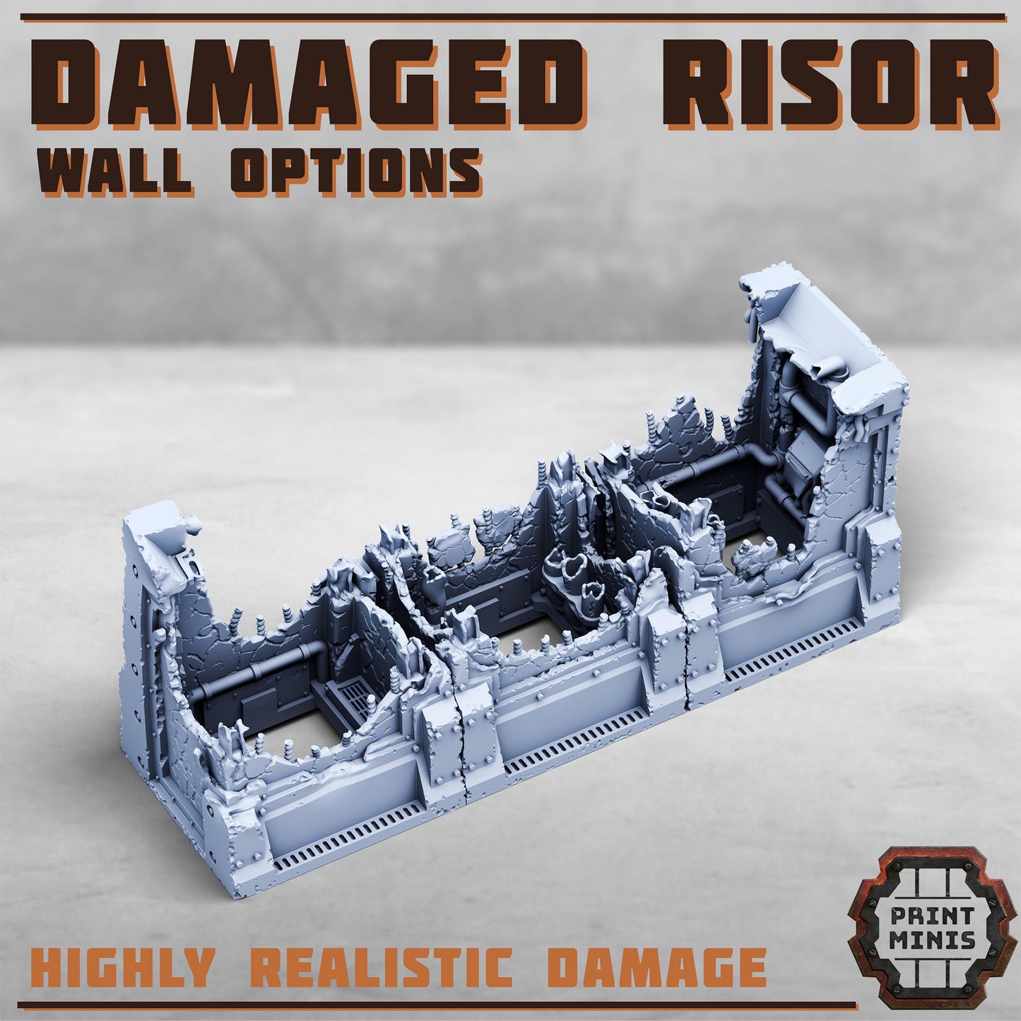 Risor District, Destroyed Walls Expansion - Scenery Kit - Print Minis