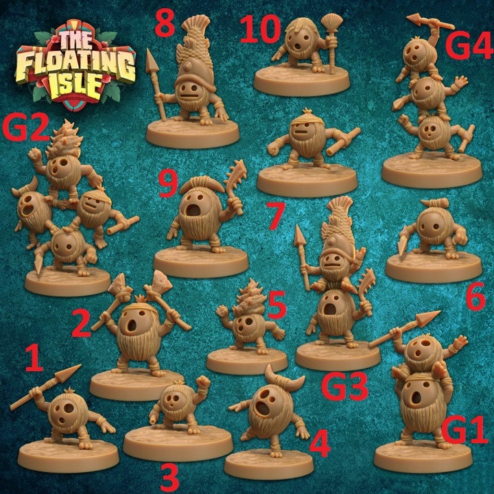 Kakamora, Coconut Spirits - 56mm Scale (14 Variants Available) - Dragon Trapper's Lodge