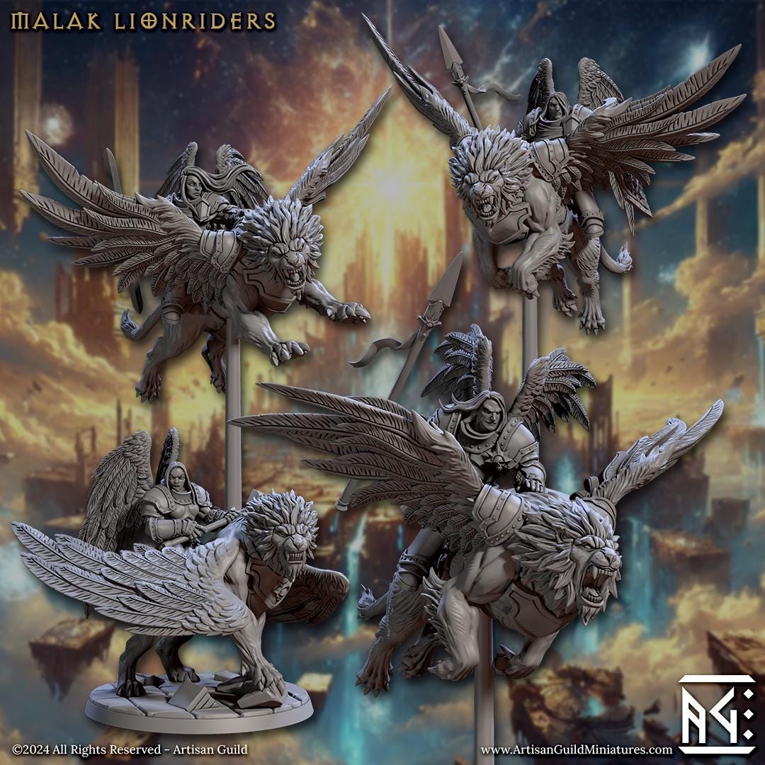 Malakim Lionriders - Winged Riders (4 Variants Available) - Artisan Guild