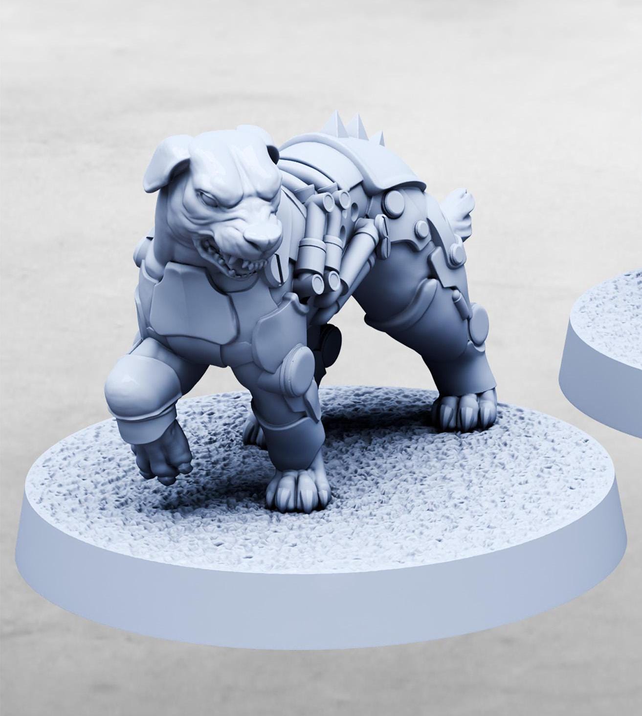 Iron Brawlers Cyberdogs (2 Variants Available) - Print Minis
