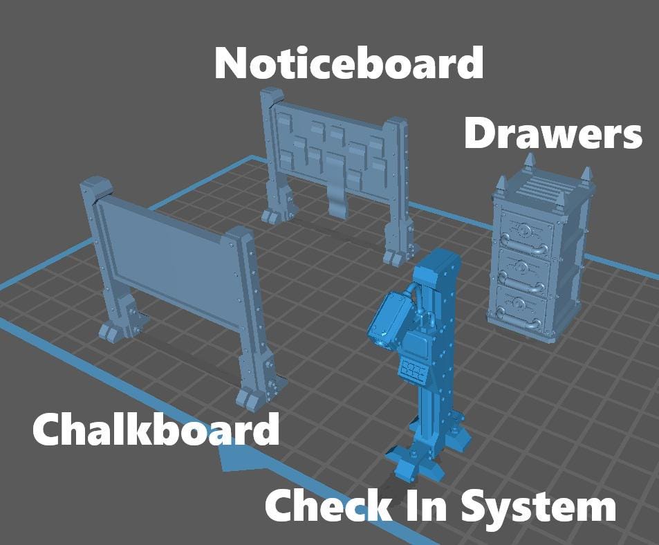 Office Scatter Set, 28mm Scale (8 Variants Available) - Print Minis