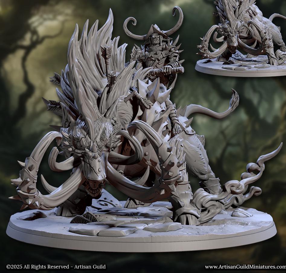 Warchief Girroz riding Bloodtusk, King of the Hogs - Artisan Guild