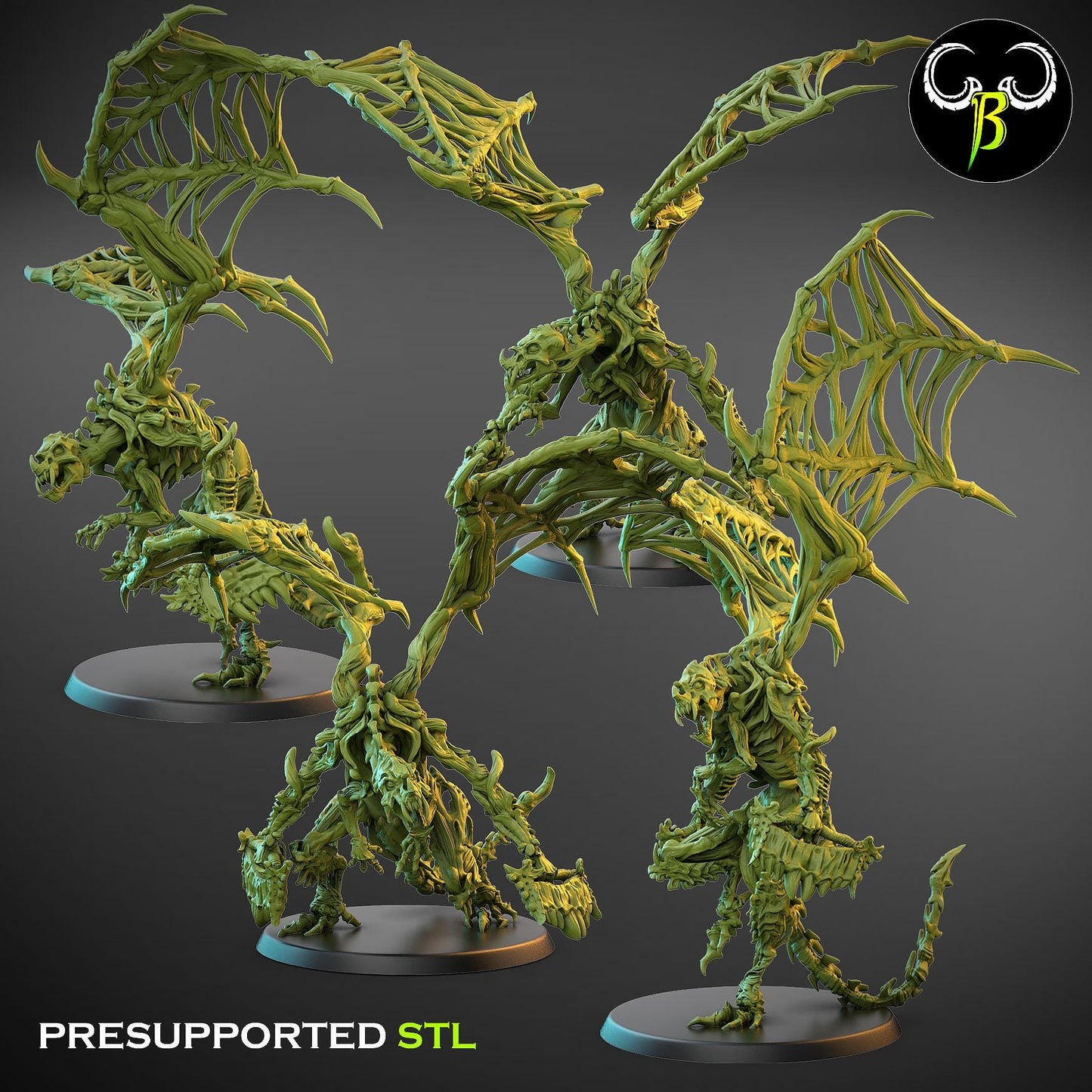 Goregyls, Bone Gargoyles - Dual Wielding Squad (4 Variants Available) - Clay Beast Creations