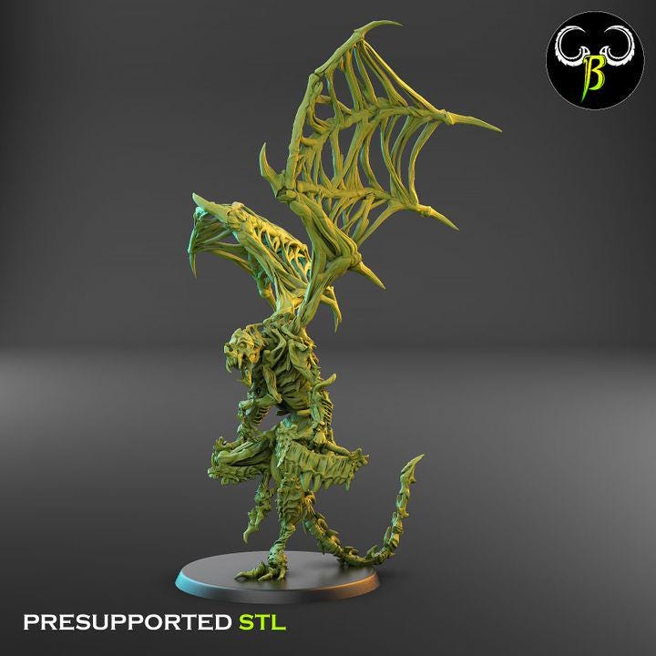 Goregyls, Bone Gargoyles - Dual Wielding Squad (4 Variants Available) - Clay Beast Creations
